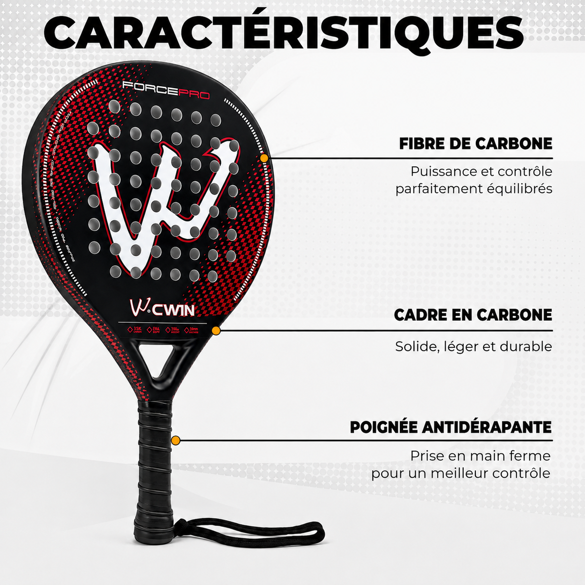 Raquette de Padel Camewin FORCE PRO | PADEL Milano